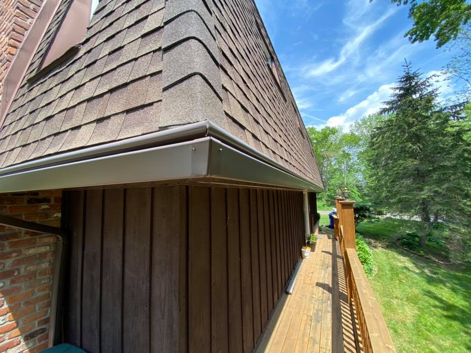 K-Guard gutter installation on a West Michigan home