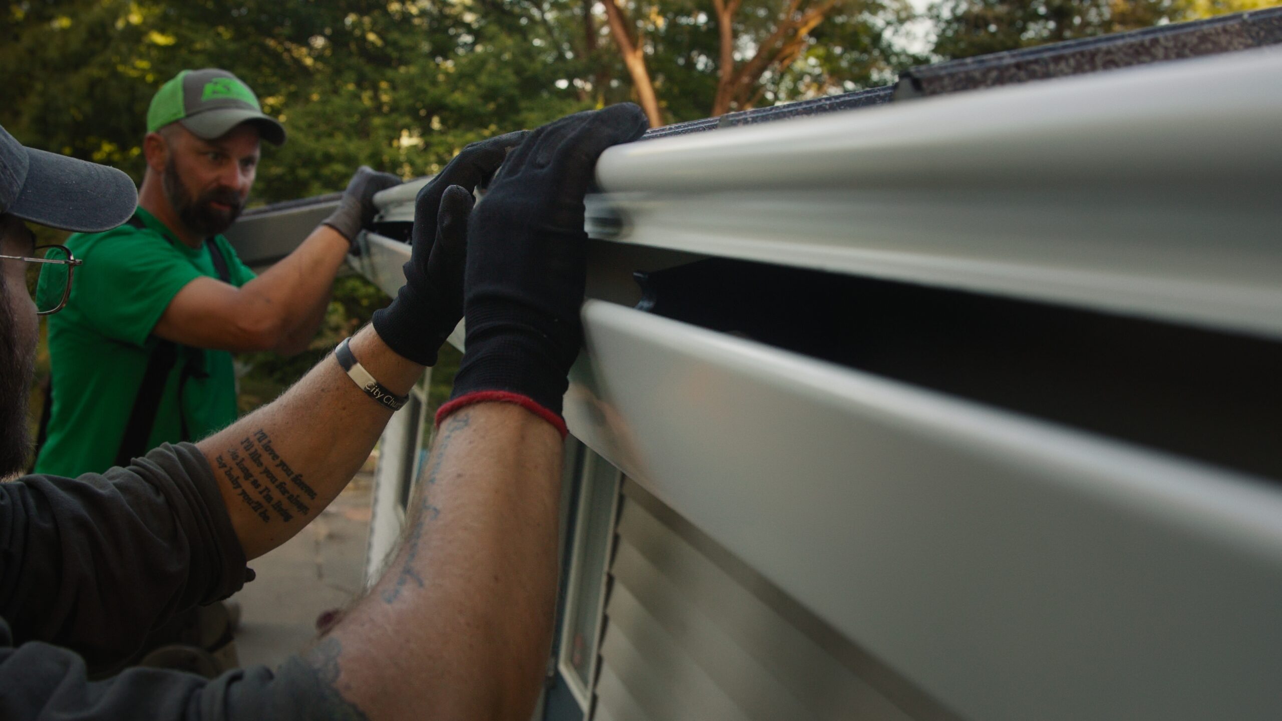 Gutter guard installation on a West Michigan home